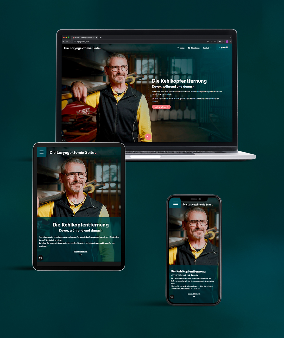 Die Laryngektomie Seite auf verschiedenen Geräten